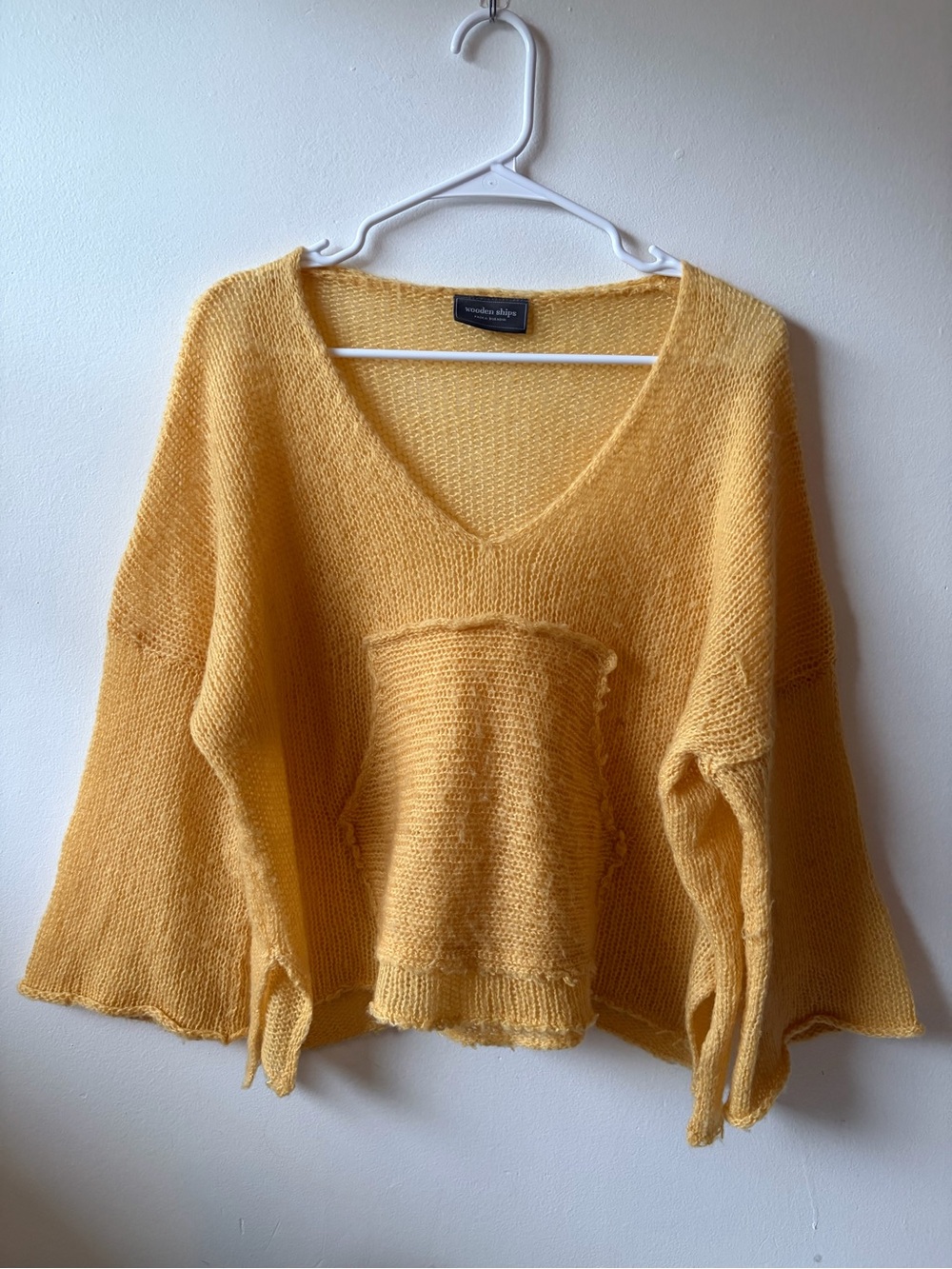 Wooden Ships Mustard Yellow V-Neck Pocket Pullover